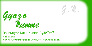 gyozo mumme business card